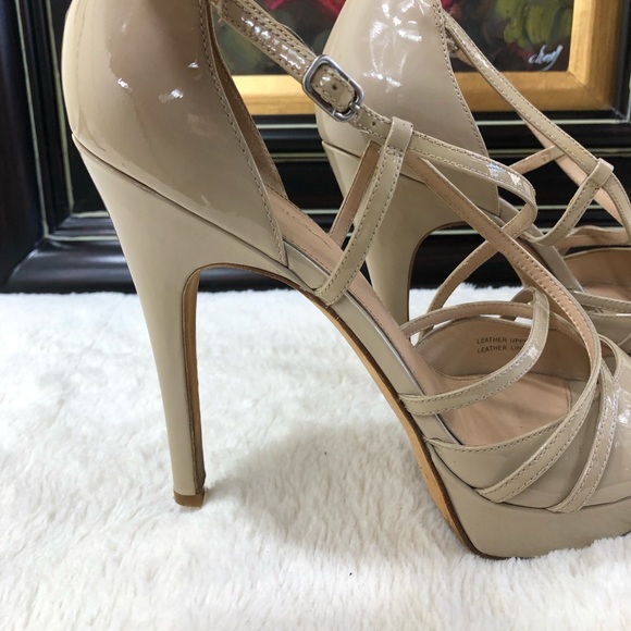 Via Spiga Nude Patent Leather High Heel Sandal - Picture 7 of 8